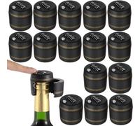 16 Pcs Wine Bottle Locks, Combination Locks for Wine Liquor Bottles, Whiskey Bottle Top Stoppers, Plastic Bottle Password Code Locks, Reusable Wine Corks, Wine Bottle Caps