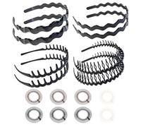 16 Pcs Zig Zag Headband, Sharks Tooth Plastic Headbands for Women's Hair, 90s Hair Band for Women and Mens