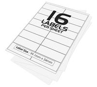 16 Per Page/Sheet, 10 Sheets (160 Sticky Label), iSOUL White Blank Matt Self-Adhesive A4 Address Shipping Labels Stickers, Laser Inkjet Compatible L7162/J8162 Printer Paper, 99.1 X 34 mm JAM Free