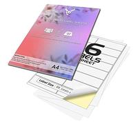 16 Per Page/Sheet, 50 Sheets (800 Sticky Label), iSOUL White Blank Matt Self-Adhesive A4 Address Shipping Labels Stickers, Laser Inkjet Compatible L7162/J8162 Printer Paper 99.1 X 34 mm JAM Free