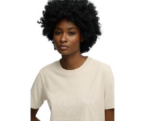 (16, Peyote Beige) Superdry Womens Luxe Casual Relaxed Short Sleeve T-Shirt