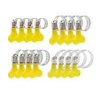 16-Piece Adjustable Stainless Steel Hose Clips Clamp 4Sizes 16/25/32/44mm with PVC Handle Range Garden Hose Clamp for Securing Home Gas Flexible Connections Hose Clip