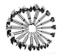 16 Piece Alloy Steel Forstner Bit Set, Round Shank Woodworking Drill Bits, Drilling Cutting Tool for Hardwood, Softwood, Plywood & Plastic, with Storage Case