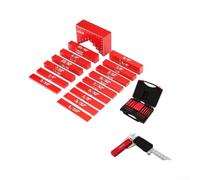 16-Piece Aluminium Setup Blocks 0.001" Accuracy Woodworking | CNC Machined Alloy, Etched for imperial Scales, For Routers & Table Saws, Red Anodised Finish