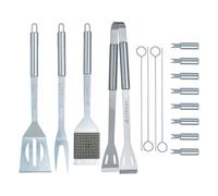16-Piece BBQ Set with Apron silver-coloured