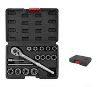 16-Piece Bolt Extractor Socket Set with Reverse Spiral Design, Cr-Mo Steel Kit for Rusted Broken Screw and Nut Removal