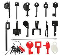 16-Piece Call Point Tets Keys, Fire Alarm Test Key Set (includes keyring), universal fire alarm test key suitable for engineers, emergency door release, and system maintenance