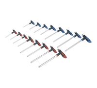 16 Piece Comfort Grip T-Handle Trx-Star And Hex Key Set - Versatile Tool Set For Diy Projects