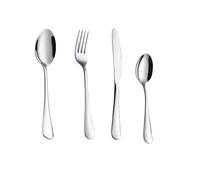 16-Piece Cutlery Set-Includes 4 Forks, 4 Knives, 4 Dessert Spoons & 4 Tea Spoons | Durable Gastro Tumble Finish for Home, Restaurant, Cafe, and Catering | Stylish & Practical Cutlery for Everyday use