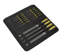16 Piece Engineers & Needle File Set - Second Cut - Soft Grip Handles - Case