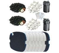 16 Piece Filter Media Kit Compatible with Tetra EX 1200/1500 Plus External Filters for Aquariums, Includes FF FilterFloss Fine Filter Fleece L, Ceramic Rings and Carbon Filter for Aquariums up to 600L