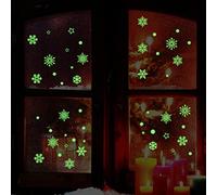 16 Piece GLOW IN THE DARK Christmas Festive Sticker - White Snowflakes - Swan household ®