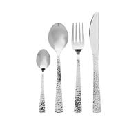 16 Piece Hammered Cutlery Set, Stainless Steel Cutlery Set for 4 Person, British Knife Fork Spoon Set