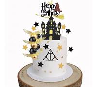 16-Piece Magical Wizard Cake Decorations Set, Wizard Theme Birthday Cake Toppers, Magical Party Supplies for Wizard Theme Inspired Cakes and Desserts