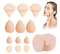 16 Piece Make Up Sponge Set, Reusable Make Up Sponge, Practical Powder Puff Soft, Stretchy Make Up Sponge, Saves Time and Effort, Foundation Sponge, Unisex Cosmetic Tool