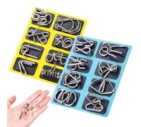 16-Piece Metal Wire Puzzle Set For Kids & Adults, Brain Teaser Unlock Interlocking Game, Challenging Logic Puzzles For Teens, Mind Development Toy For Home, School & Travel, Christmas Stocking Stu