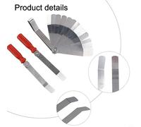 16-Piece Metric and for Imperial Thickness Gauge Set with Red Plastic Handle for Accurate Vehicle Clearance Measurement, Feeler Gauge