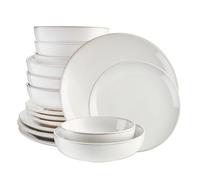 16 Piece Nordic Dinnerware Set Stoneware Plate Bowl Dish Kitchen Crockery White