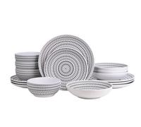 Waterside 16Pc Pad Print White Plates
