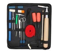 16-Piece Piano Tuning Kit - Professional Tools Set with Wrench, Hammer, Mute Forks, Screwdrivers, Tweezers & Clips