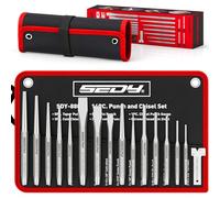 16-Piece Precision Punch & Chisel Set - Taper Punch, Pin Punch, Center Punch, Cold Chisels & Gauge for Versatile Applications