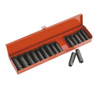 16 Piece PREMIUM Impact Socket Set - 1/2" Sq Drive - Deep Sockets - High Torque Loops Multi One Size