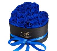 16-Piece Preserved Forever Real Roses in Heart Box - Christmas Birthday Gift for Women Wife Girlfriend Mothers.100% Real Roses Last for 3 Years. Flowers for Anniversary Valentines & Mother's Day