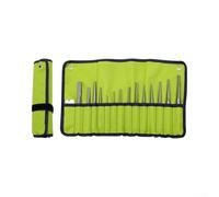 16-Piece Punch And Chisel Set With Canvas Roll For Metalworking And Repair | Cold-pressed Metal, High Hardness, Woodworking & Auto Repair, Portable Canvas Roll Storage, For Positioning, Pin Ejection