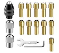 16-Piece Router Collet Chuck Nut Set Quick Chuck Power Drill Attachment Change Drill Chucks Collet Set Quick Changing Adapter for Light Accessories High-Speed Drill