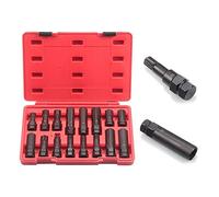 16 Piece SAE Metric Universal Locking Lug Nut Master Key Set Wheel Lock Removal Kit For Aftermarket And Factory Wheels