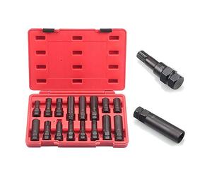 16 Piece SAE Metric Universal Locking Lug Nut Master Key Set Wheel Lock Removal Kit For Aftermarket And Factory Wheels