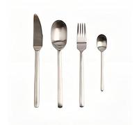 16-Piece Set of Simple Matte Brushed Atomized Kitchen Silverware Tableware Main Stainless Steel Knife and Fork Spoon Commercial Steak Coffee Western Tableware