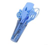 16 Piece Silicone Utensils Set For Home Chefs Includes Essential Cooking Tools Plus Utensil Holder With Ten Hanging Hooks For Storage(16pcs-Blue)