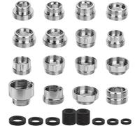 16 Piece Tap Adapter, Tap Adapter Set with Seals, Sink Tap Thread Adapter for Kitchen, Garden Hose, Connection, Water Filter