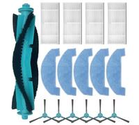 16-Piece Vacuum Parts Kit For Tesla -RoboStar IQ400 -Plus -Midea S5,Includes Roller Main Brush,Side -Brushes,-Filters And Mop Cloths