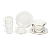16 Piece White Ceramic Breakfast Set Service