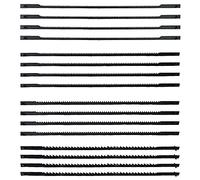 16 Pieces 10/15/18/24 Teeth Pinned Scroll Saw Blades for Woodworking Saw Blades 132 mm Scroll Blade for Sawing Wood Plastic Soft Metals Fret Saw Blades