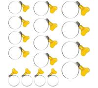 16 Pieces 4 Size Hose Clips Set with Handle, Adjustable 16mm-40mm Range Garden Hose Clamp, Stainless Steel Garden Tightening Pipe Clamp for Hose Pipe Tube, for Securing Home Gas Flexible Connections