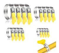 16 Pieces 4 Size Hose Clips Set with Handle, Adjustable 16mm-40mm Range Garden Hose Clamp, Stainless Steel Garden Tightening Pipe Clamp for Hose Pipe Tube, for Securing Home Gas Flexible Connections