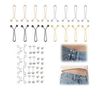 16 Pieces Adjustable Trouser Waist Clips, 8 Sets Adjustable Nailless Buckles for Jeans Tightening No Seam, Decorative Clips for Clothes