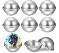 16 Pieces Bath Bombs Make Your Own - 7 cm DIY Bath Bomb Moulds Kit, Aluminium Bath Bomb Moulds, Soap Mould Moulds, Soap Make Yourself Children (8 Sets)