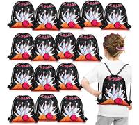 16 Pieces Bowling Party Bags Drawstring Bowling Treat Candy Goodie Bag for Party (Bowling Style)