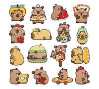 16 Pieces Capybara Embroidered Patches for Clothes, Cut Capybara Iron-On Patches Aesthetic Appliqué for Clothes, Dress, Hat, Jeans, DIYs Accessories