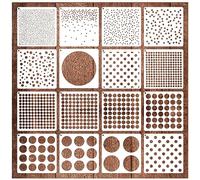 16 Pieces Circle Stencil Bubble Geometric Craft Stencil Polka Dot Stencils Mixed Media Circle Stencils for Painting on DIY Card Making Scrapbook Paper Fabric Pillows (16 Dot)