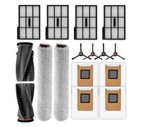 (16 Pieces) E28 E25 Omni Replacement Parts Compatible with Eufy E28/ E25 Omni Robotic Vacuum Cleaner, 2 Roller Brushes, 2 Brush Rollers, 4 Side Brushes, 4 HEPA Filters, 4 Dust Bags, Accessories Kit