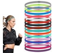 16 Pieces Elastic Headbands Colorful Workout Headbands Sports Headbands Stretchy Skinny Headbands for Women Grip Headbands Non Slip Thin Headbands for Women, Men(Multi-colored)