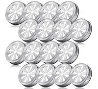 16 Pieces Flower Cut Mason Can Jar Lids Rust Proof Daisy Cut with Straw Hole Hollow Flower Cover for Mason, Ball, Canning Jars, Adult Drinks, Fits Regular Mouth Jar