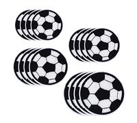 16 Pieces Football Embroidery Patches, Cartoon Football Cloth Stickers, Clothes Patches, Children's Cartoon Decoration, Washable Iron-on Patches, Replaceable, Reusable
