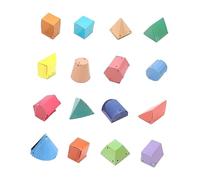 16 Pieces Geometric Shapes Solids Math Manipulatives Teacher Aids for Geometry Area Volume Learning