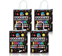 16 Pieces Goodbye Elementary School Next Stop Middle School Goodie Bags,Class of 2026 5TH Grade Grad Gift Snacks Treat Candy Party Favors Bags with Handles